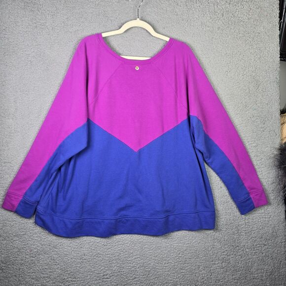 LIVI for Lane Bryant Sweatshirt Womens 22 24 Purple Blue Colorblock Soft Charm - Picture 4 of 10